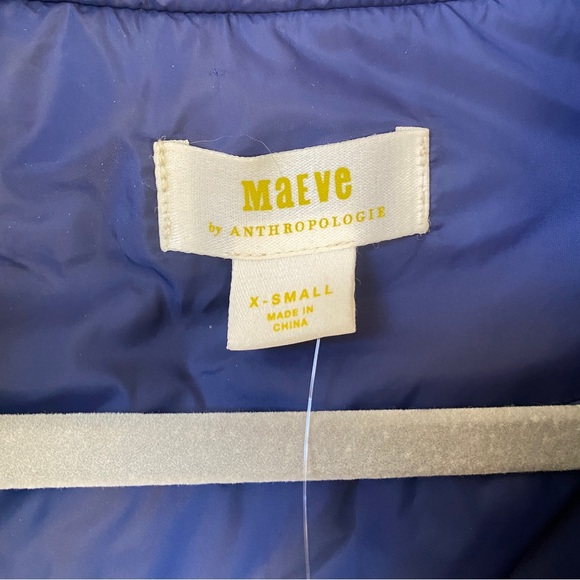 Anthropologie Maeve Navy Blue Snap-Sleeve Puffer Vest size X-Small - Picture 7 of 14